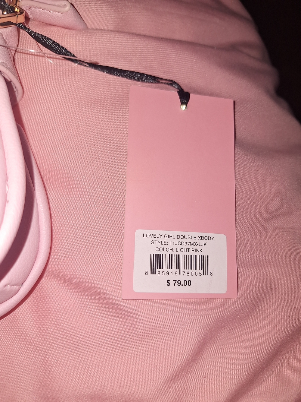 EXCLUSUVE Juicy Couture Light Pink Quilted Shoulder Bag with Bow and Pearl Charm - Picture 5 of 11